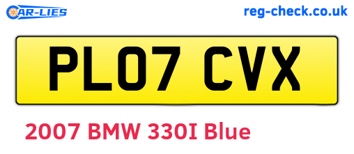 PL07CVX are the vehicle registration plates.