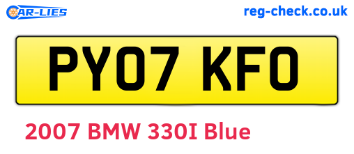 PY07KFO are the vehicle registration plates.