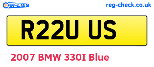 R22UUS are the vehicle registration plates.