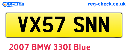 VX57SNN are the vehicle registration plates.