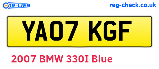 YA07KGF are the vehicle registration plates.
