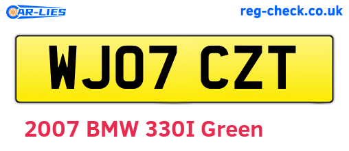 WJ07CZT are the vehicle registration plates.