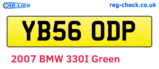 YB56ODP are the vehicle registration plates.