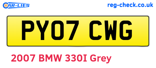 PY07CWG are the vehicle registration plates.
