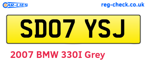 SD07YSJ are the vehicle registration plates.