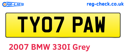 TY07PAW are the vehicle registration plates.