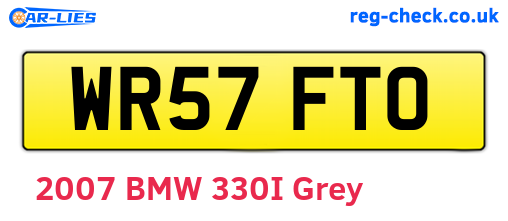 WR57FTO are the vehicle registration plates.
