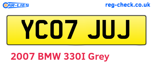 YC07JUJ are the vehicle registration plates.
