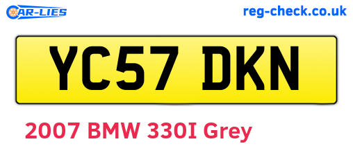 YC57DKN are the vehicle registration plates.