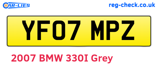YF07MPZ are the vehicle registration plates.