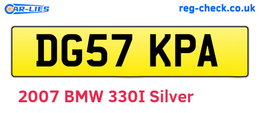 DG57KPA are the vehicle registration plates.