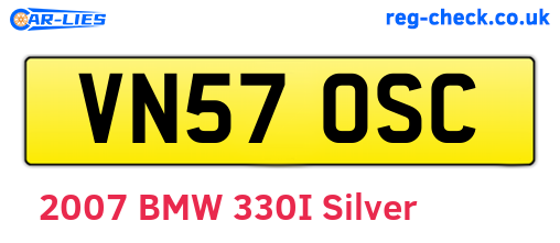 VN57OSC are the vehicle registration plates.