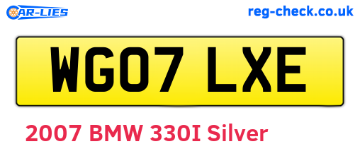 WG07LXE are the vehicle registration plates.