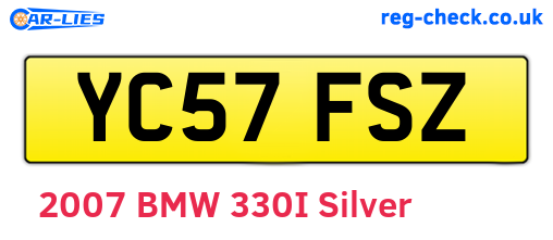 YC57FSZ are the vehicle registration plates.