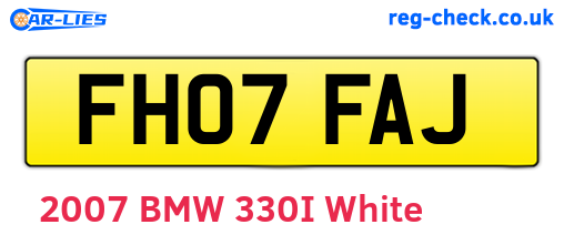 FH07FAJ are the vehicle registration plates.