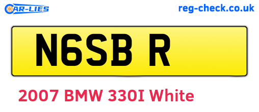 N6SBR are the vehicle registration plates.