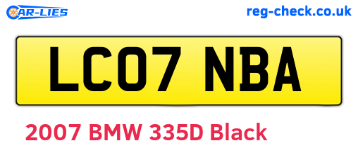 LC07NBA are the vehicle registration plates.
