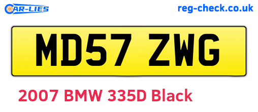 MD57ZWG are the vehicle registration plates.