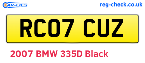 RC07CUZ are the vehicle registration plates.