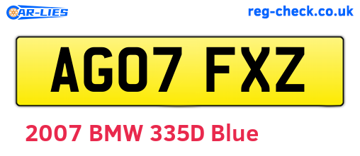 AG07FXZ are the vehicle registration plates.