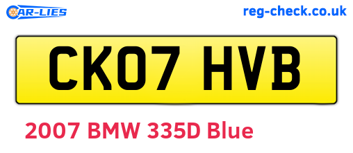 CK07HVB are the vehicle registration plates.