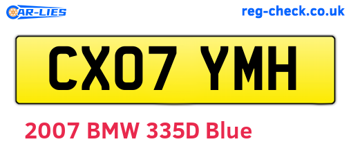 CX07YMH are the vehicle registration plates.