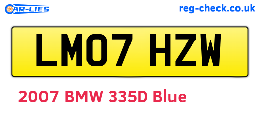 LM07HZW are the vehicle registration plates.