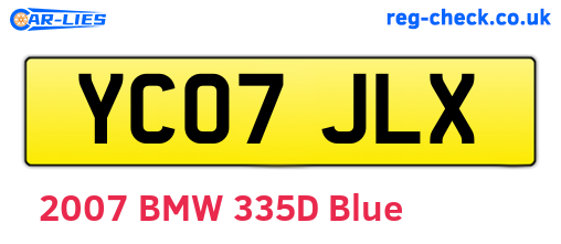 YC07JLX are the vehicle registration plates.