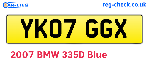 YK07GGX are the vehicle registration plates.