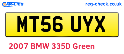 MT56UYX are the vehicle registration plates.