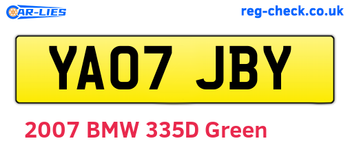 YA07JBY are the vehicle registration plates.