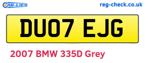 DU07EJG are the vehicle registration plates.