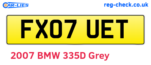 FX07UET are the vehicle registration plates.