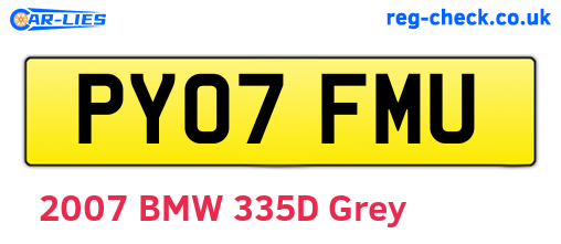 PY07FMU are the vehicle registration plates.