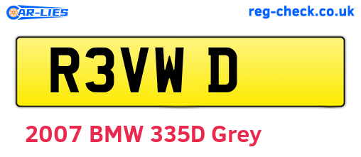 R3VWD are the vehicle registration plates.