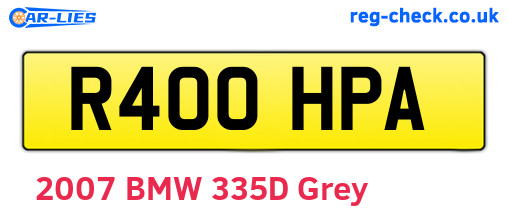 R400HPA are the vehicle registration plates.