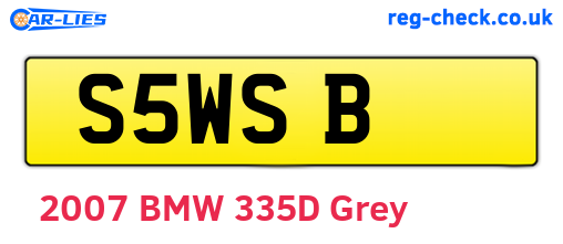 S5WSB are the vehicle registration plates.