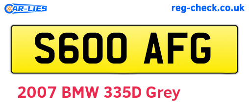 S600AFG are the vehicle registration plates.