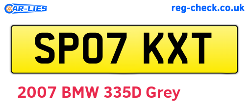 SP07KXT are the vehicle registration plates.