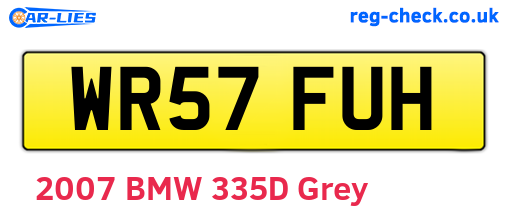WR57FUH are the vehicle registration plates.