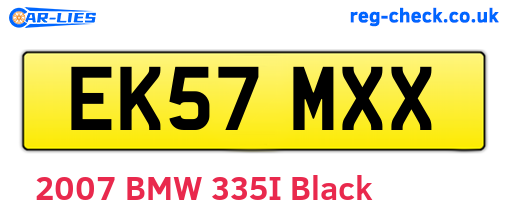 EK57MXX are the vehicle registration plates.