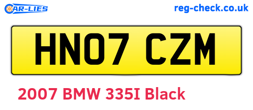 HN07CZM are the vehicle registration plates.