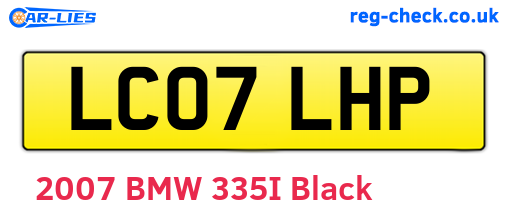 LC07LHP are the vehicle registration plates.