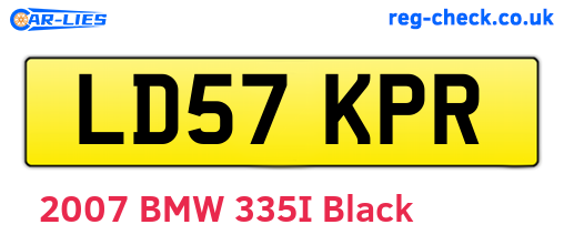 LD57KPR are the vehicle registration plates.