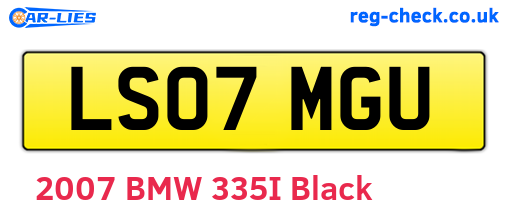 LS07MGU are the vehicle registration plates.