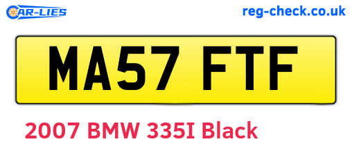 MA57FTF are the vehicle registration plates.