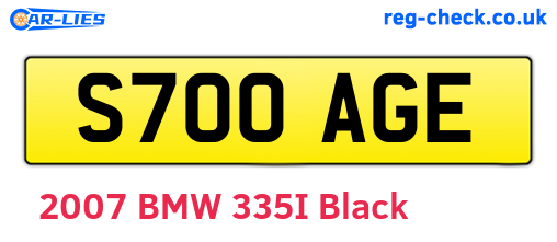 S700AGE are the vehicle registration plates.