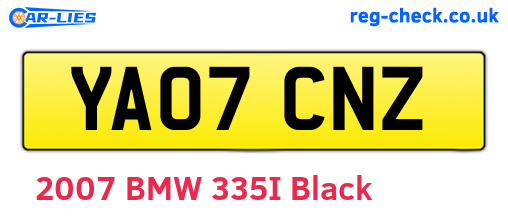 YA07CNZ are the vehicle registration plates.