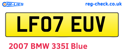 LF07EUV are the vehicle registration plates.
