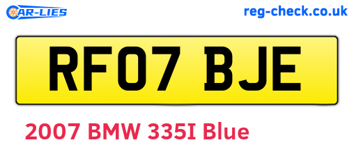 RF07BJE are the vehicle registration plates.